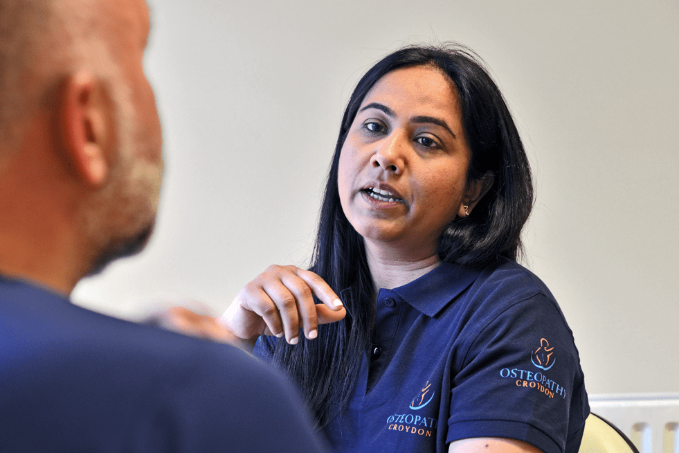 consultation with Sumita Singh - croydon osteopathy